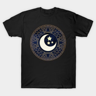 MANDALA MOON AND STARS T-Shirt